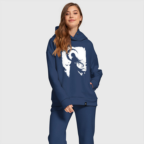 Женский костюм оверсайз Девушка гот аниме / Тёмно-синий – фото 2