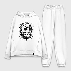 Женский костюм оверсайз Шипастая хоккейная маска, цвет: белый