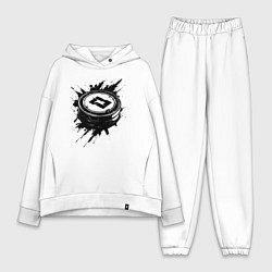 Женский костюм оверсайз Чёрная хоккейная шайба