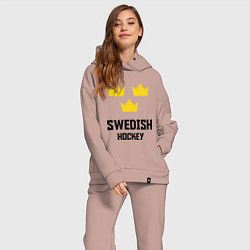 Женский костюм оверсайз Swedish Hockey, цвет: пыльно-розовый — фото 2