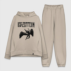 Женский костюм оверсайз Led Zeppelin, цвет: миндальный