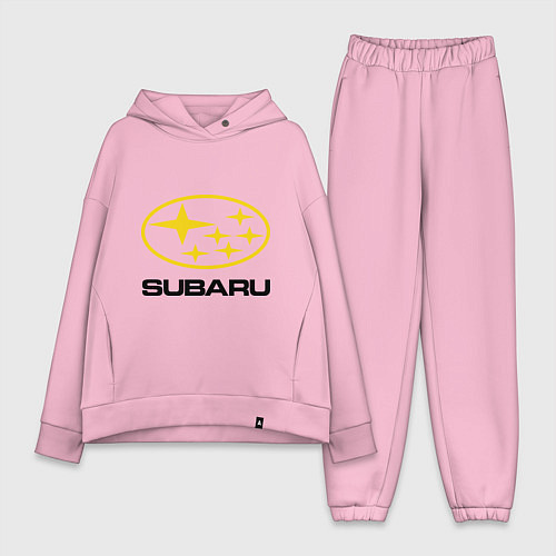 Женский костюм оверсайз Subaru Logo / Светло-розовый – фото 1