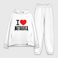 Женский костюм оверсайз I love Metallica, цвет: белый
