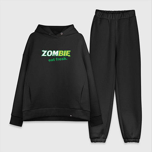 Женский костюм оверсайз Zombie - eat fresh / Черный – фото 1