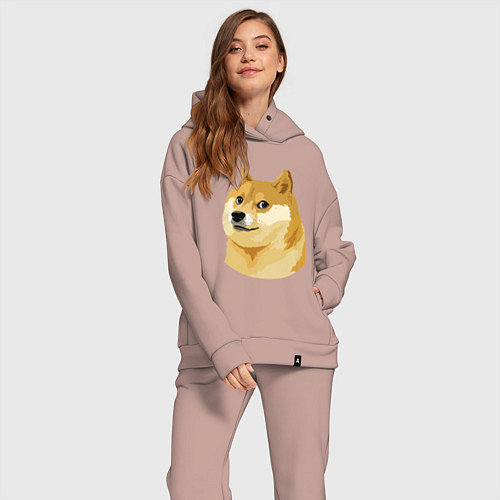 Женский костюм оверсайз Doge / Пыльно-розовый – фото 2