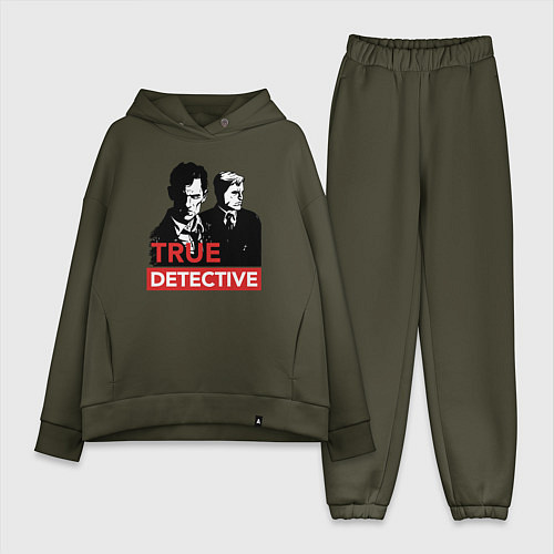 Женский костюм оверсайз True Detective / Хаки – фото 1