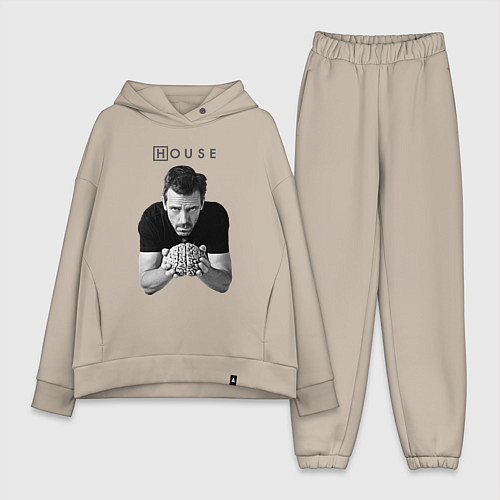 Женский костюм оверсайз House Brain / Миндальный – фото 1