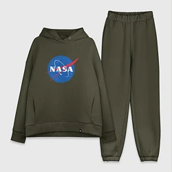 Женский костюм оверсайз NASA: Logo, цвет: хаки