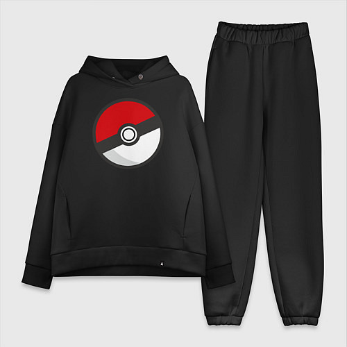 Женский костюм оверсайз Pokeball / Черный – фото 1