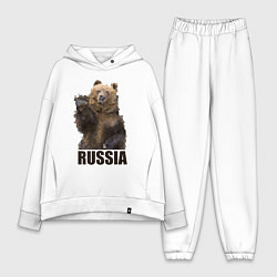 Женский костюм оверсайз Russia: Poly Bear, цвет: белый