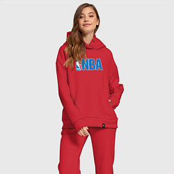 Женский костюм оверсайз NBA, цвет: красный — фото 2