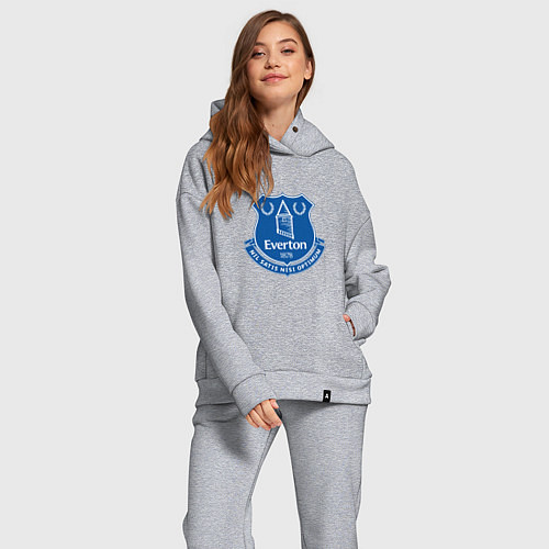 Женский костюм оверсайз Эвертон logo - nil satis nisi optimum / Меланж – фото 2