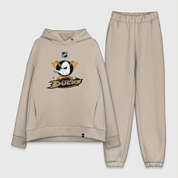 Женский костюм оверсайз NHL: Anaheim Ducks, цвет: миндальный