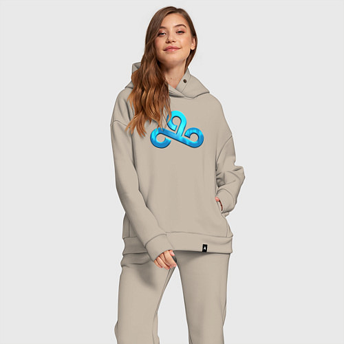 Женский костюм оверсайз Cloud9 Foil Металлический эффект / Миндальный – фото 2