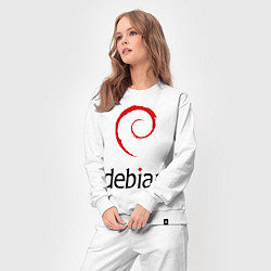Костюм хлопковый женский Debian, цвет: белый — фото 2