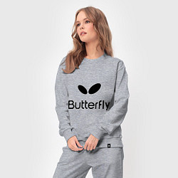 Костюм хлопковый женский Butterfly Logo, цвет: меланж — фото 2