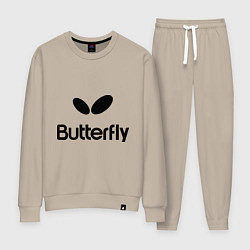 Костюм хлопковый женский Butterfly Logo, цвет: миндальный