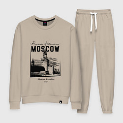 Костюм хлопковый женский Moscow Kremlin 1147, цвет: миндальный