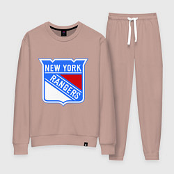 Костюм хлопковый женский New York Rangers, цвет: пыльно-розовый