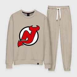 Костюм хлопковый женский New Jersey Devils, цвет: миндальный