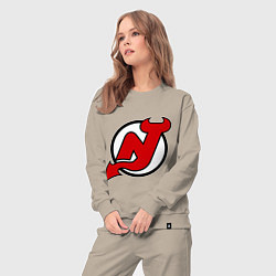 Костюм хлопковый женский New Jersey Devils, цвет: миндальный — фото 2