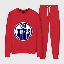 Костюм хлопковый женский Edmonton Oilers, цвет: красный