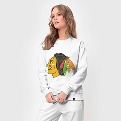 Костюм хлопковый женский Chicago Blackhawks, цвет: белый — фото 2