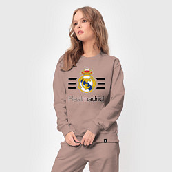 Костюм хлопковый женский Real Madrid Lines, цвет: пыльно-розовый — фото 2