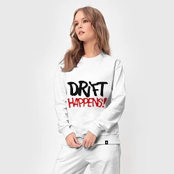 Костюм хлопковый женский Drift Happens!, цвет: белый — фото 2