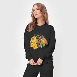 Костюм хлопковый женский Chicago Blackhawks: Kane, цвет: черный — фото 2