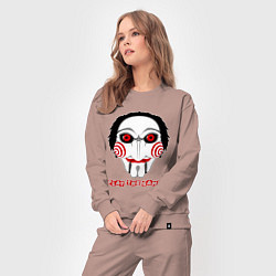 Костюм хлопковый женский Play the game?, цвет: пыльно-розовый — фото 2