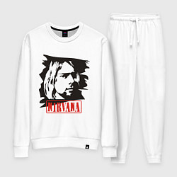 Костюм хлопковый женский Nirvana: Kurt Cobain, цвет: белый