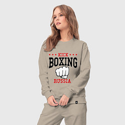 Костюм хлопковый женский Kickboxing Russia, цвет: миндальный — фото 2
