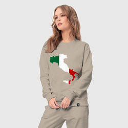 Костюм хлопковый женский Италия (Italy), цвет: миндальный — фото 2