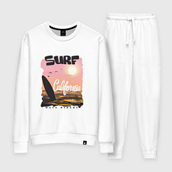 Костюм хлопковый женский Surf California, цвет: белый