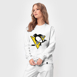 Костюм хлопковый женский Pittsburgh Penguins, цвет: белый — фото 2