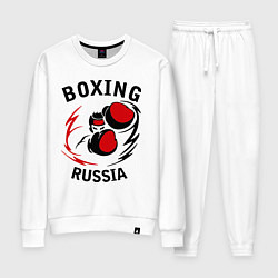 Костюм хлопковый женский Boxing Russia Forever, цвет: белый