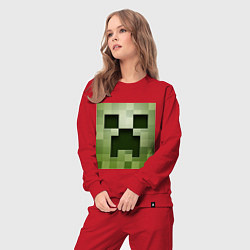 Костюм хлопковый женский Мinecraft creeper, цвет: красный — фото 2