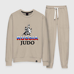 Костюм хлопковый женский Russia judo, цвет: миндальный