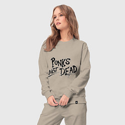 Костюм хлопковый женский Punks not dead, цвет: миндальный — фото 2