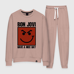 Костюм хлопковый женский Bon Jovi: Have a nice day, цвет: пыльно-розовый