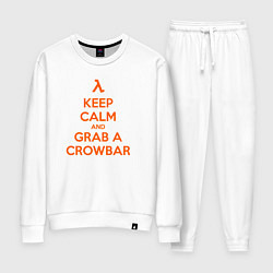 Костюм хлопковый женский Keep Calm & Grab a Crowbar, цвет: белый