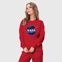 Костюм хлопковый женский NASA: Cosmic Logo, цвет: красный — фото 2