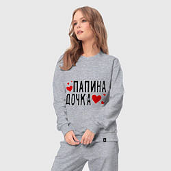 Костюм хлопковый женский Папина дочка, цвет: меланж — фото 2