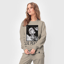 Костюм хлопковый женский Lil Peep: Black Style, цвет: миндальный — фото 2