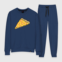 Костюм хлопковый женский Bitcoin Pizza, цвет: тёмно-синий