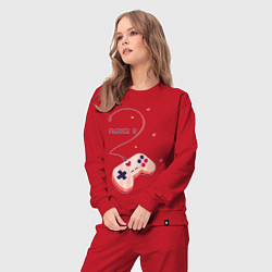 Костюм хлопковый женский Perfect Team: Player 1, цвет: красный — фото 2