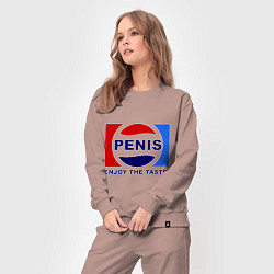 Костюм хлопковый женский Penis. Enjoy the taste, цвет: пыльно-розовый — фото 2