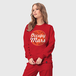 Костюм хлопковый женский Elon Musk: Occupy Mars, цвет: красный — фото 2