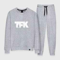 Костюм хлопковый женский TFK: White Logo, цвет: меланж